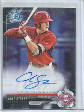 Cole Stobbe 2017 Bowman Chrome Autograph Rookie