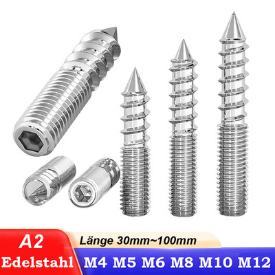 Stockschrauben M4 M5 M6 M8 M10 Edelstahl A2 V2A Holzschrauben metrisch Schrauben