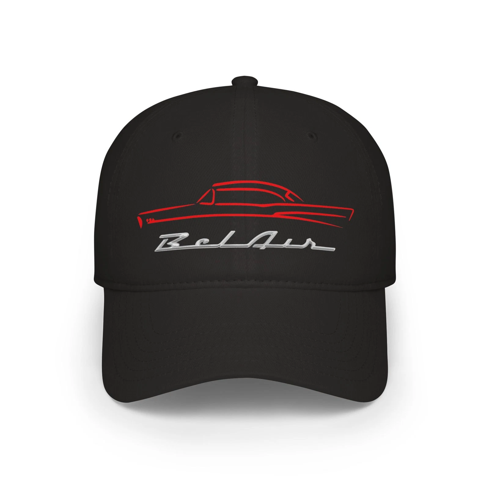 57 Chevy Bel Air Hat | Vintage Tri-Five Classic Car Outline Cap | Adjustable