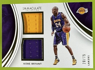 2015 PANINI IMMACULATE COLLECTION KOBE BRYANT #11 DUAL MEMORABILIA /75