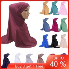 Two Piece Amira Hijab Instant Scarf Muslim Underscarf Bonnet Inner Cap Headwrap