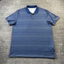 Nike Polo Shirt Mens Large Blue Vapor All Over Print Dri Fit Golf