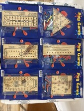 Peg Games Wooden Board   Multiple Games with Pegs, Dice  On-Board Instructions
