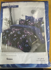 Butterfly Fitted Sheet  Pillow Cases - Queen Size, Colorful Butterfly