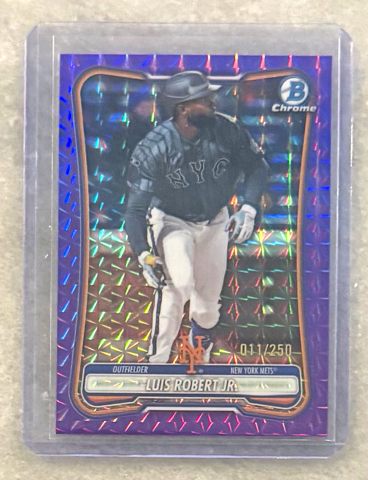 2026 Bowman Chrome Luis Robert Jr Purple Mojo Refractor /250 #10 Mets