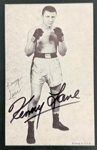 KENNY LANE Autographed Signed 1950's Exhibit Card Boxer Died 2008