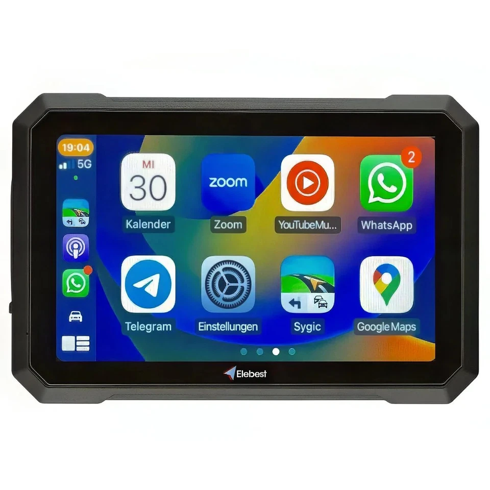 Elebest C750 Motorrad Navi mit 7" Touchscreen & kabellosem CarPlay/Android Auto - Bild 3 von 4