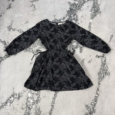 Universal Thread Floral Dress Womens Sz XL Black Side Cutout Long Sleeve Mini