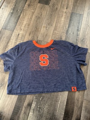 Nike Dry fit Syracuse Basketball Navy And Orange Tshirt Cropped Women s Size XL