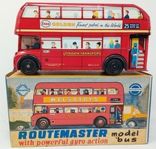 Wells Brimtoy Welsotoys Tin-plate Toy Routemaster Bus Boxed