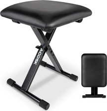 Keyboard Bench X-Style Cushion Padded,Piano Bench Adjustable Collapsible Stool C