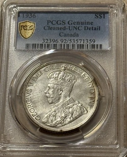 1936 1939 Canada Silver Dollars Lot Of 2