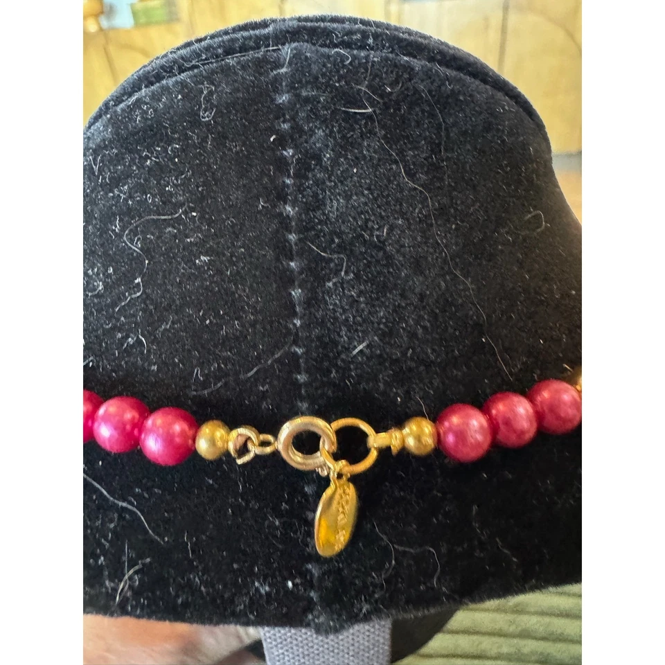 Collar Park Lane Borgoña Cuentas Acentos Dorados Joyería de Moda Foto 4 de 4