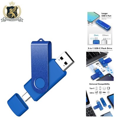 Compact 64GB Dual USB Flash Drive - Plug and Play for Effortless File Transfer