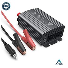500W Power Inverter 12V DC to 110V AC 2 Outlets 2 USB Ports Car Plug Adapter