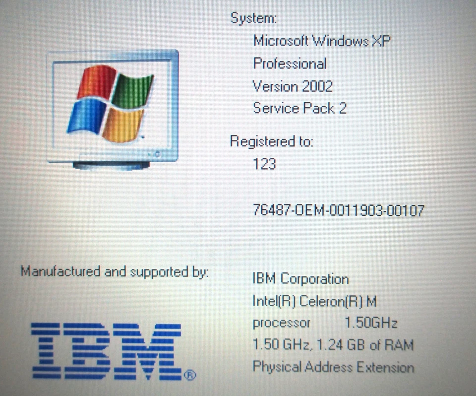 IBM Thinkpad R52 Celeron M 1,50 ГГц 1,24 ГБ Windows XP - Изображение 4 из 4