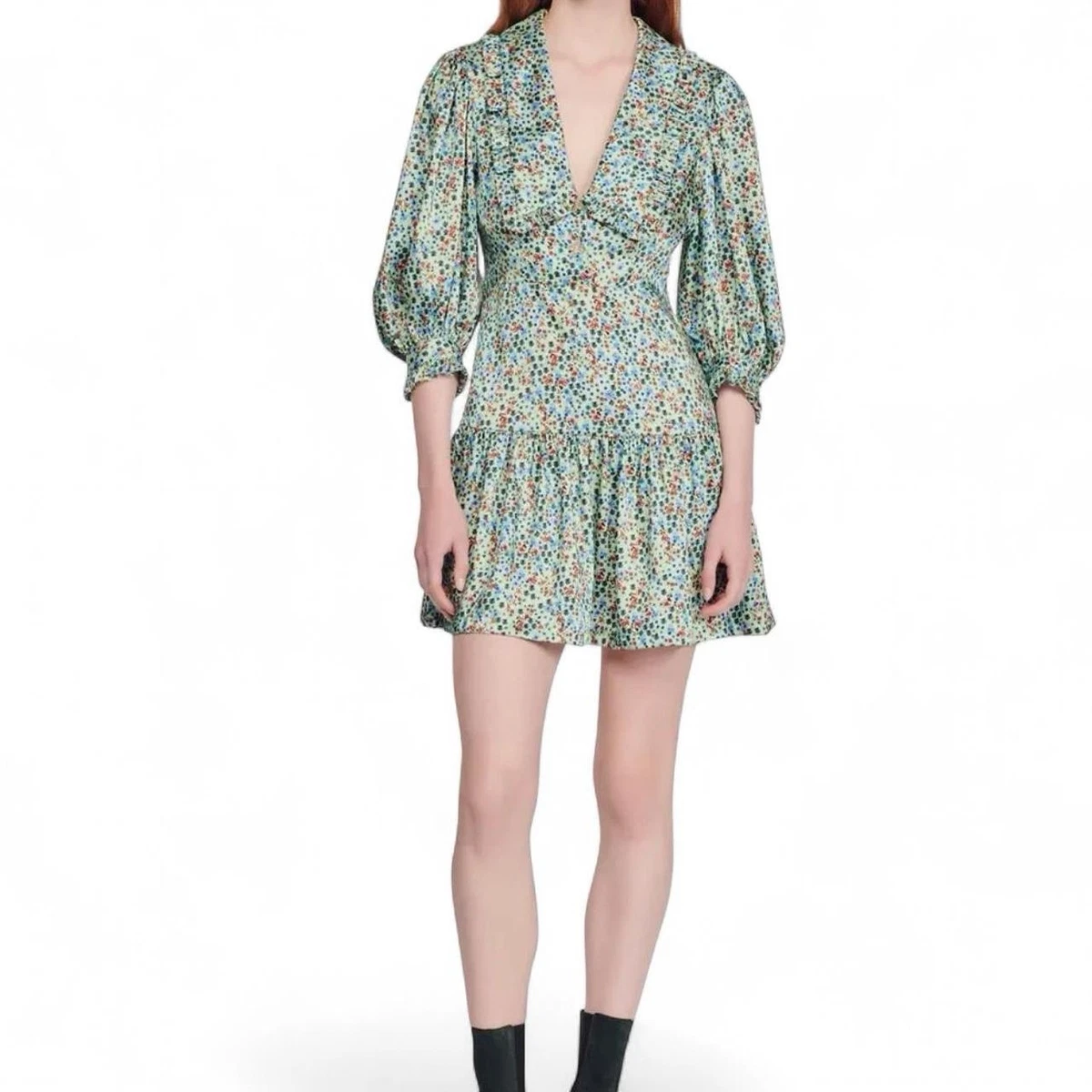 warehouse green floral dress The Green Floral Burnout A-Line Slip Midi Dress & Reviews - Green - Dresses