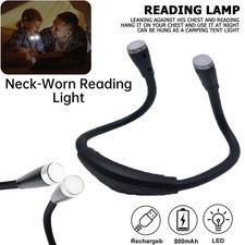USB Rechargeable LED Neck Light Book Light Hands-Free Design for Reading in Bed