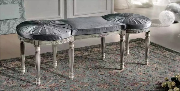 Klassische Grau Sitzbank Design Textil Neu Polster Stoff SitzmöBel-image
