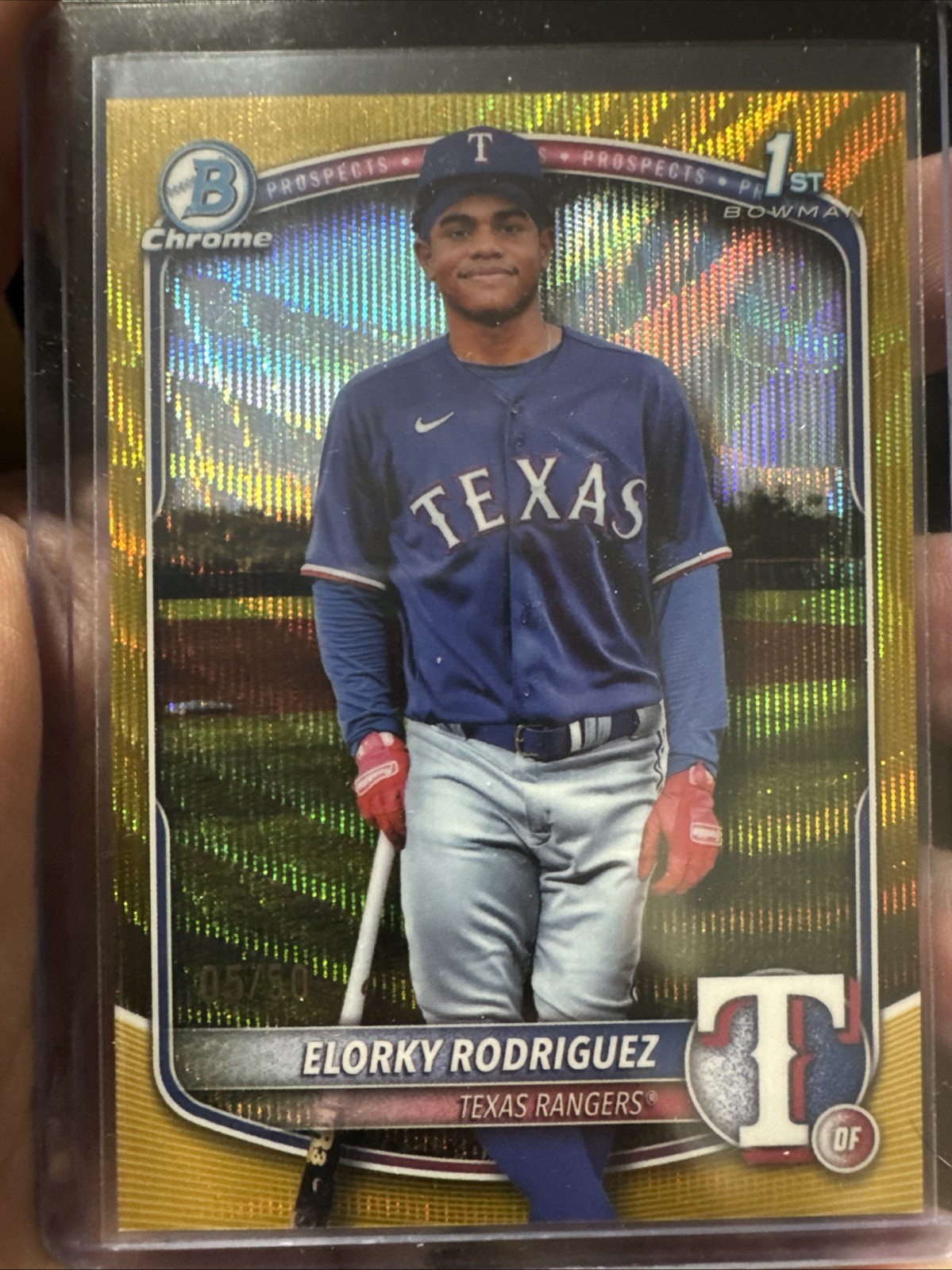 2025 Bowman Chrome Elorky Rodriguez #BCP-186 1st Bowman Gold Wave /50