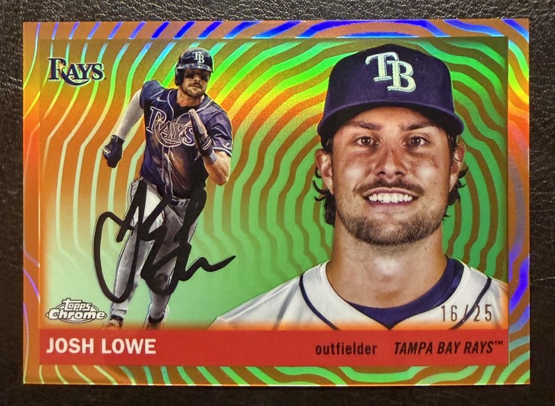 2025 Topps Chrome Platinum Josh Lowe Orange Vibrations Refractor /25 #132