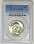 1954-S Franklin Silver Half Dollar PCGS MS-65 FBL (Full Bell Lines)