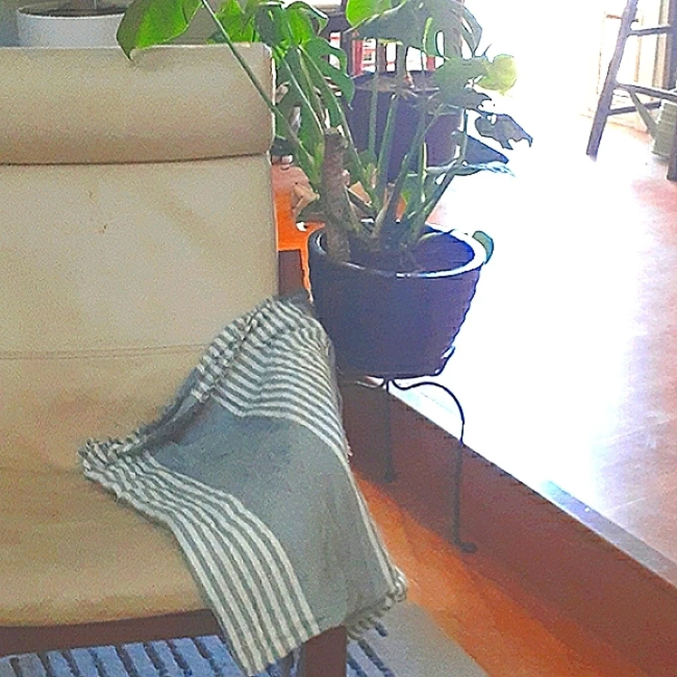 Manta Woolrich Clásica Gris Y Blanco Rayas Cómoda Suave Ligera Foto 2 de 4