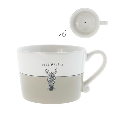 Tasse, Becher WILD THING TITANE mit Zebra weiß creme 300ml Bastion Collections