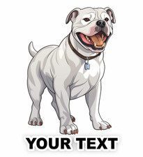 Set of 2 American Bulldog Dog Decal Stickers with Free Custom Text