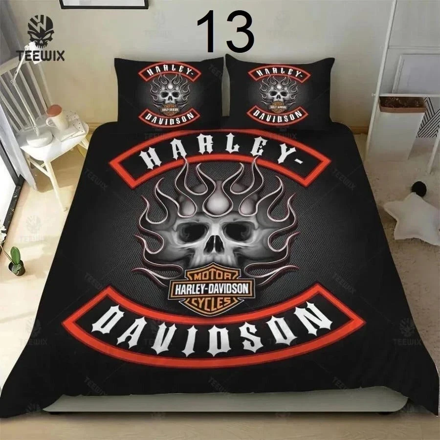 H daviidson's Motorcycle Bedding Set with Pillowcase, Gift For Fans