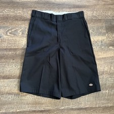Dickies Loose Fit Flat Front Work Shorts 13" Inseam Men's 33 Black