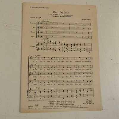 Chorpartitur HELGA FRANK Hear the bells, SATB