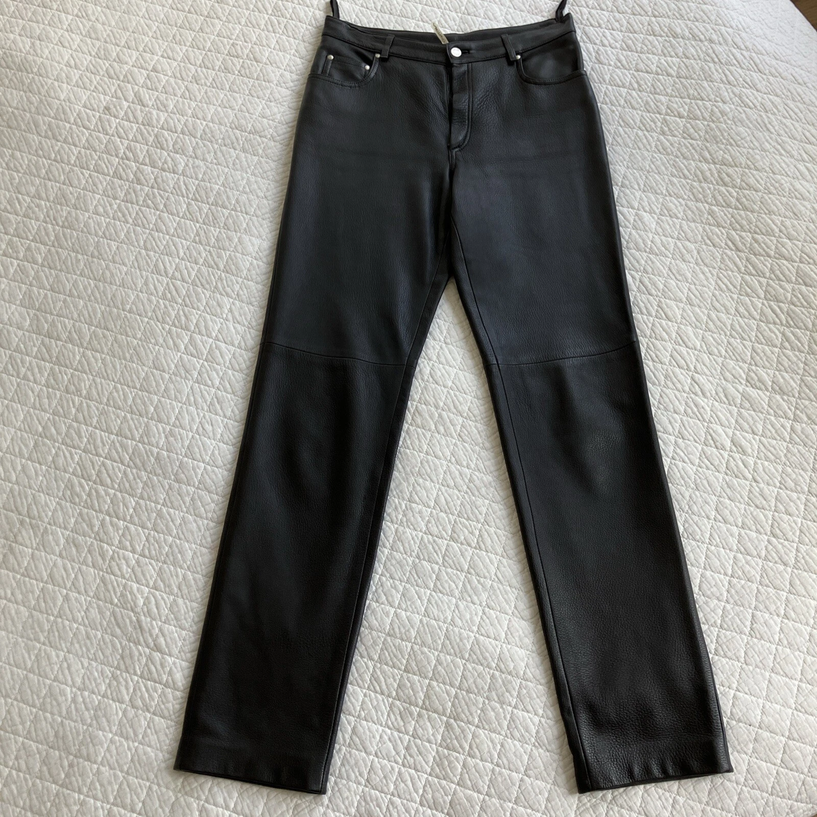 HERMÈS Pantalone Hermes Paris in pelle nero taglia M