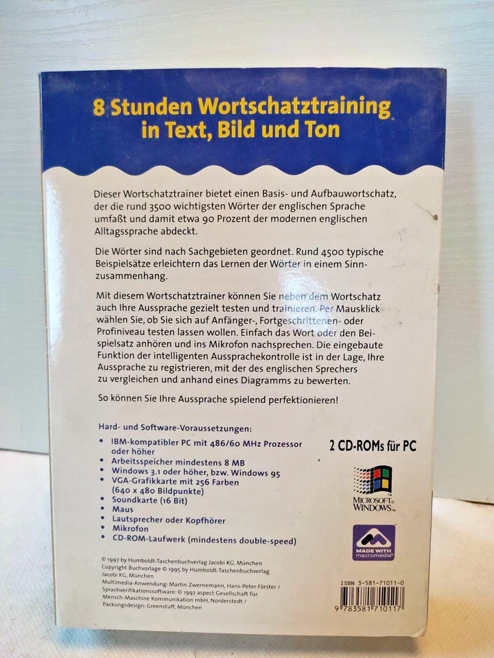 💿 Humboldt Wortschatztrainer ENGLISCH 2CD-Rom Sprachtraining 1997 Langenscheidt - Bild 2 von 4