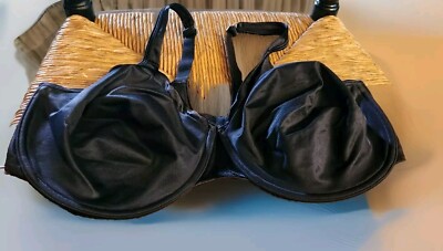Women Size 38 DDD Style 5675, black solid underwire bra by Playtex Soft No show.