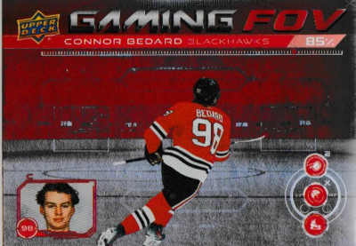 2024-2025 UD Series 1 Gaming FOV Red  Connor Bedard Chicago GFOV-5