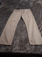 Levi's 505 Men's Regular Straight Jeans Tan 38x30 5-Pocket Cotton White Tab