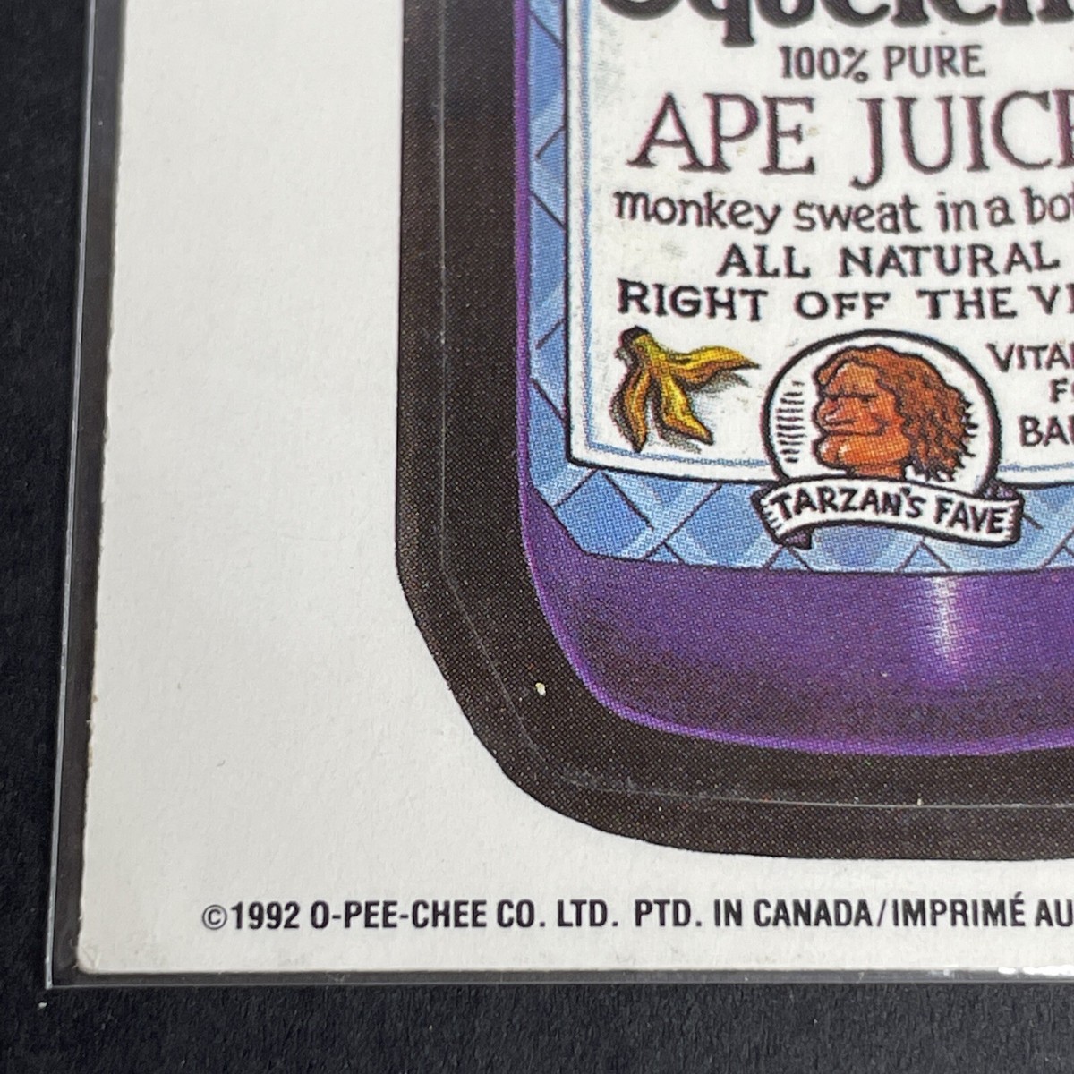 Squelch's Ape Juice 1992 Wacky Packages O-Pee-Chee Sticker Card