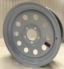 14 Inch 5 On 4.5  White  Mod Trailer  Wheel Rim  14545wm