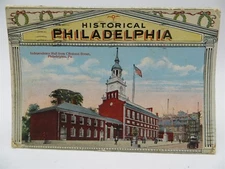 Vintage 1916 Souvenir Postcard Book Historic Philadelphia PA - 22 Views