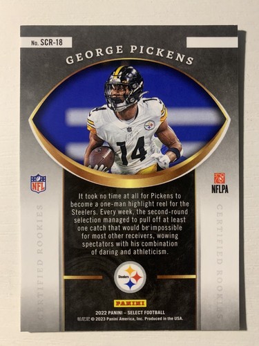 2022 Panini Select - Select Certified Rookies #SCR-18 George Pickens RC - Picture 2 of 2