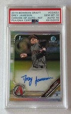 2019 Bowman Draft Pick Chrome Refractor /499 Drey Jameson Rookie Auto RC PSA 10