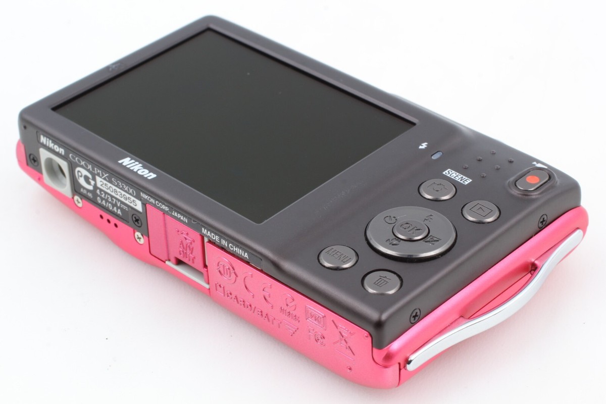 【極美品】Nikon COOLPIX S3300 デジカメ フルセット ピンク Near MINT] Nikon COOLPIX S3300 Strawberry Pink 6x 16.0MP