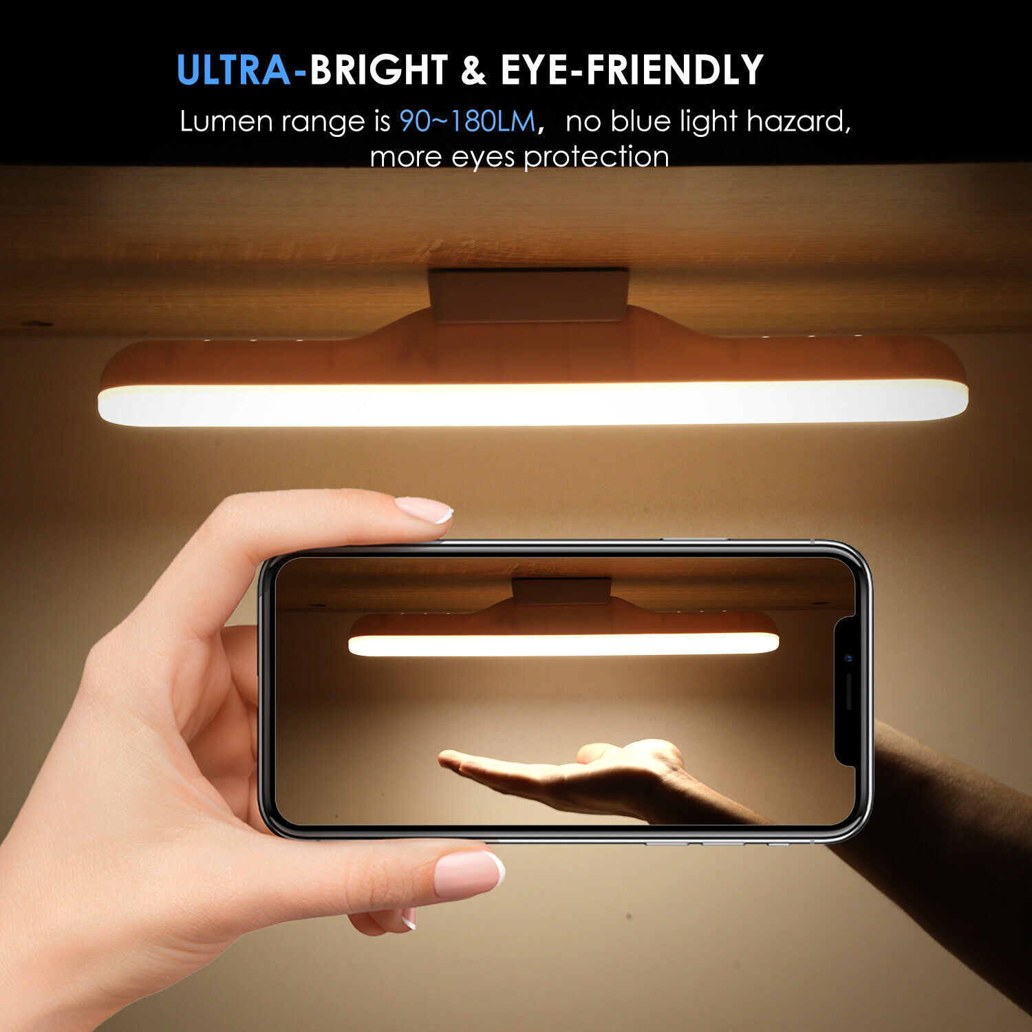 Rechargeable LED Light Bar Touch Study Under Desk Lamp