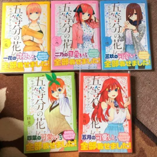 USED F/S GoToubun no Hanayome Series Character Book 5 Set Japanese