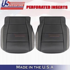 2017 to 2020 Fits Ford Raptor Driver &Passenger Bottoms Perf Leather Cover Black