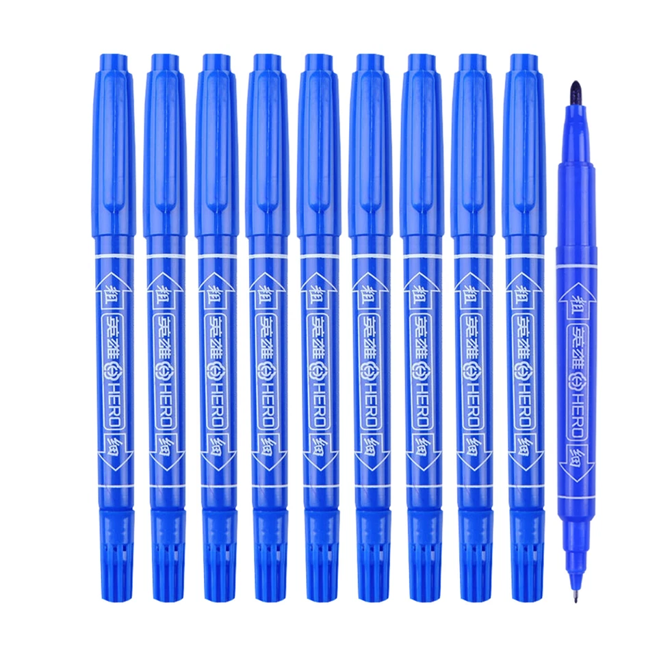 10x Vignette Felt Tip Fineliners Dual Nibs Permanent Marking Pens Black Blue Red - image 4 of 4