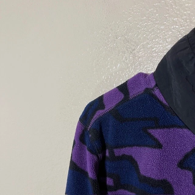 Chaqueta polar vintage Stussy para hombre pequeña púrpura camuflada cremallera completa Foto 2 de 4