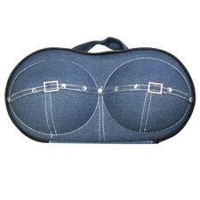 Wrapables Racy Bra Lingerie Travel Case with Inside Pocket, Jean Print