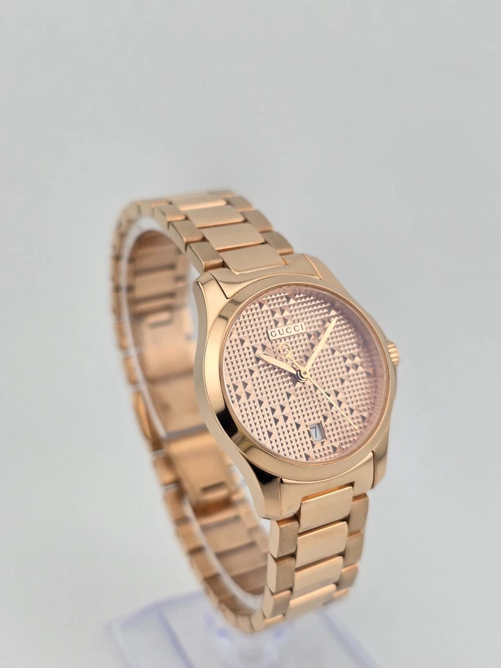 Gucci Women’s G-Timeless Rose Gold Dial Quartz Watch - YA126567 ($1010 MSRP) - Image 4 of 4